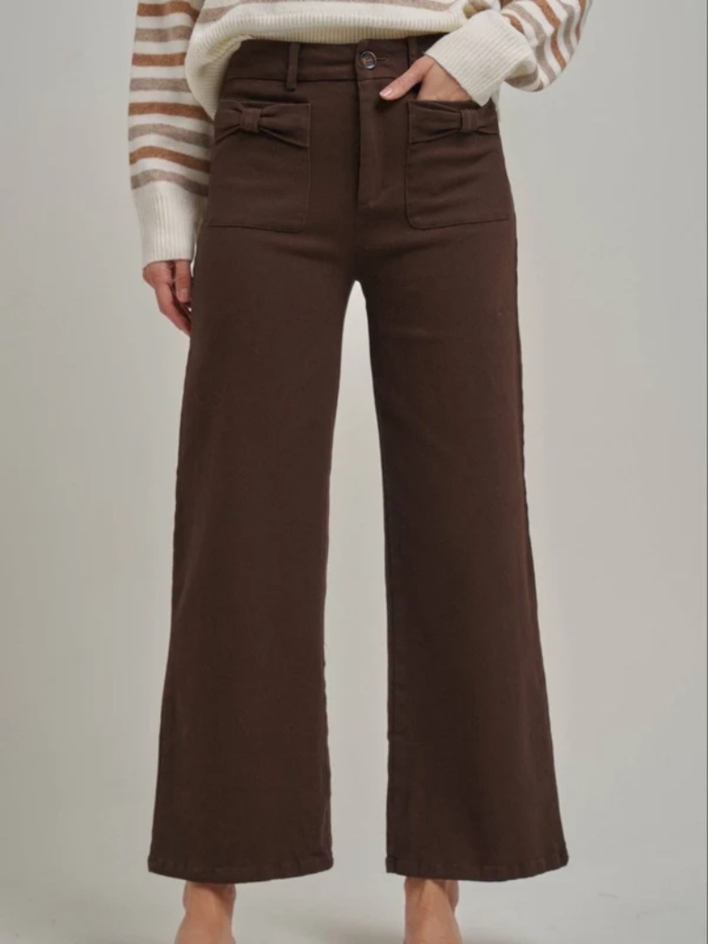 NWT Chocolate Brown Wide Leg Stretch Jeans